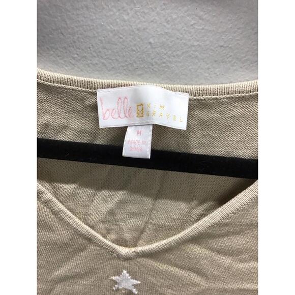 Belle by Kim gravel vneck mini stars sweater tank medium sand bar - Picture 2 of 4